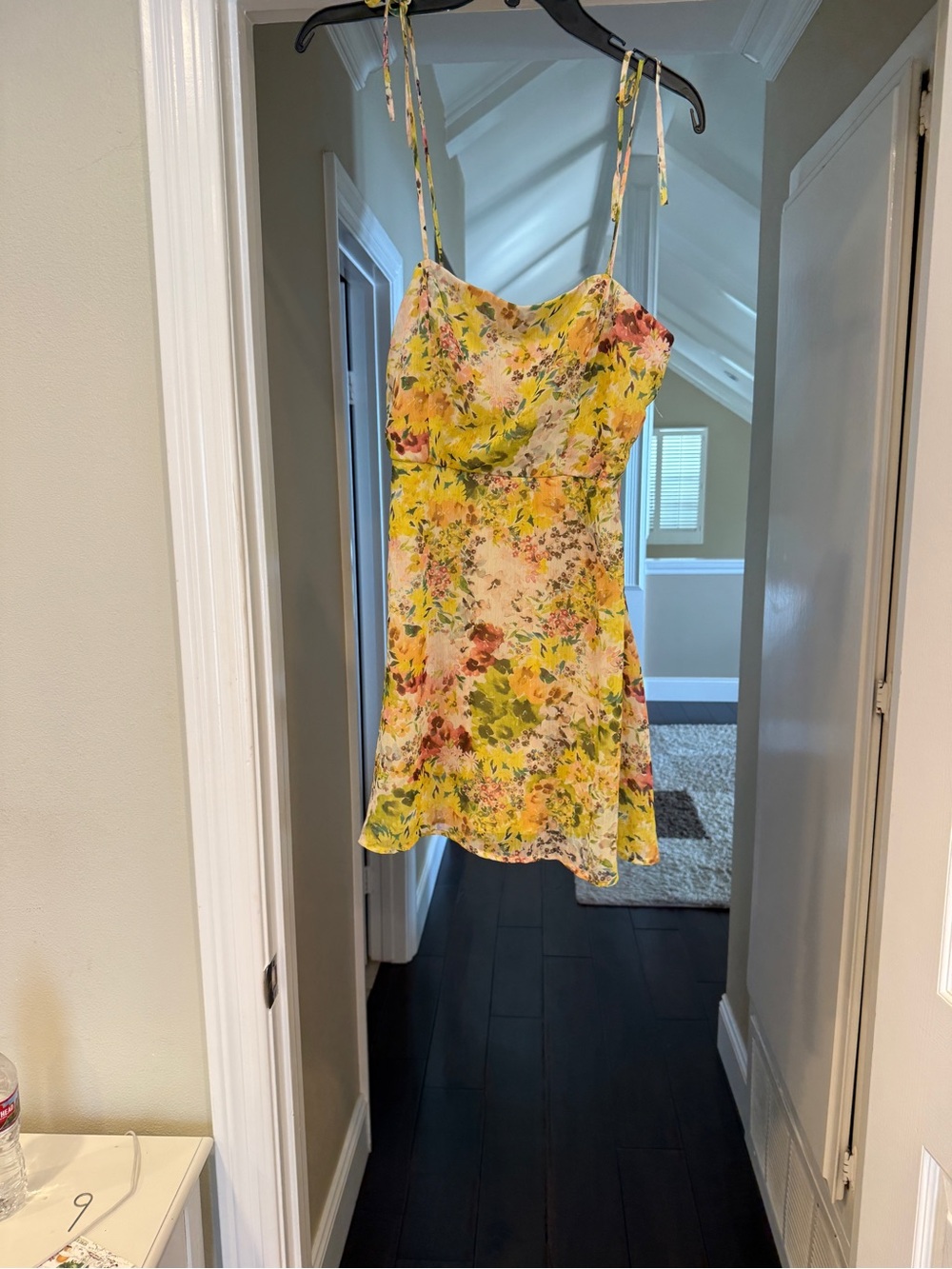 Full Tilt Yellow Floral Tie-Strap Mini Dress